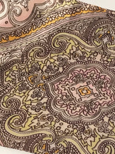 Long Vintage Pale Pink Paisley Patterned Head & Neck Scarf