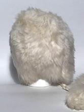 Vintage 1960s - 1970s Natural Italian Sheepskin Lambswool Sheared  Pom Pom Hat