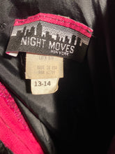 Night Moves 1980s Pink Metallic Strapless Lace Prom Party Dress Jr 13/14