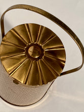 1950s Majestic Metal Lantern Circular Lace Glitter Pressed Sides Metal Handbag