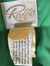 Late 1970s Teen XL Green Roffe Down Striped Snap Button Up Ski Vest