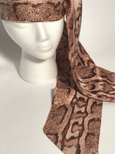 Long Vintage Python Snake Skin Patterned Head & Neck Scarf