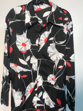 Men's Black & Red Floral Long Sleeve Disco Shirt Size Large RENTAL