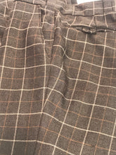 1970s Men's Vintage Wool Brown Plaid Flair Pants By Tip Top