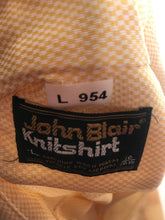 John Blair Knit Yellow Vintage Men's Disco Shirt Size Large RENTAL