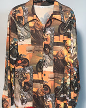 Kawasaki Men's 1970s Polyester Disco Shirt Size Medium RENTAL M985