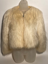 1970s Mongolian Shearling Faux Long Fur Waist Jacket Medium